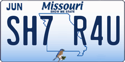 MO license plate SH7R4U