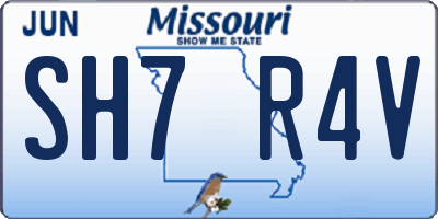 MO license plate SH7R4V