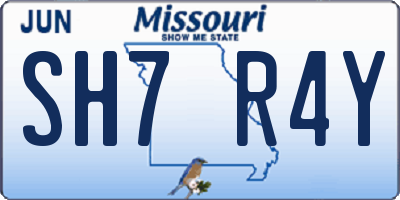 MO license plate SH7R4Y