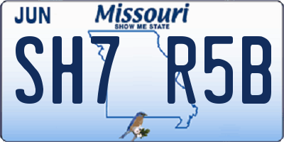 MO license plate SH7R5B