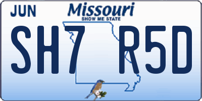 MO license plate SH7R5D