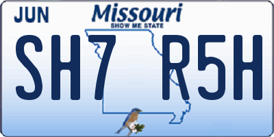 MO license plate SH7R5H