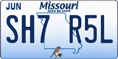 MO license plate SH7R5L