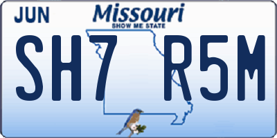 MO license plate SH7R5M