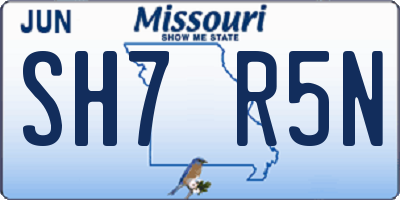 MO license plate SH7R5N
