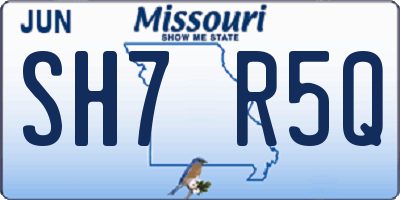 MO license plate SH7R5Q