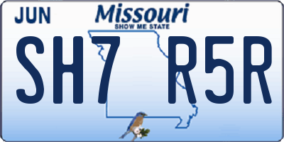 MO license plate SH7R5R