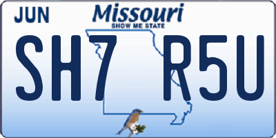 MO license plate SH7R5U