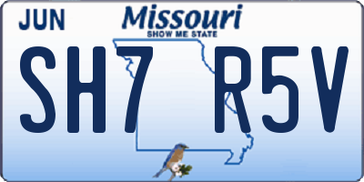 MO license plate SH7R5V