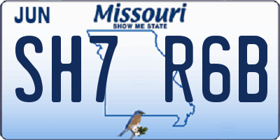 MO license plate SH7R6B