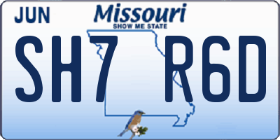 MO license plate SH7R6D