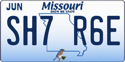MO license plate SH7R6E