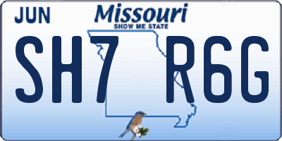 MO license plate SH7R6G