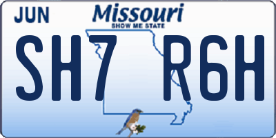 MO license plate SH7R6H