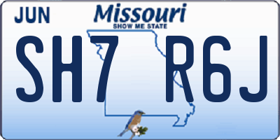 MO license plate SH7R6J
