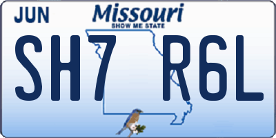MO license plate SH7R6L