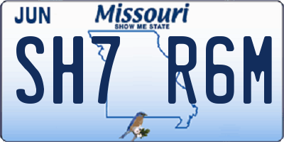 MO license plate SH7R6M