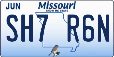 MO license plate SH7R6N