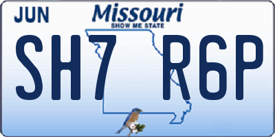 MO license plate SH7R6P