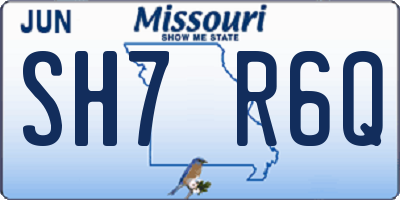 MO license plate SH7R6Q