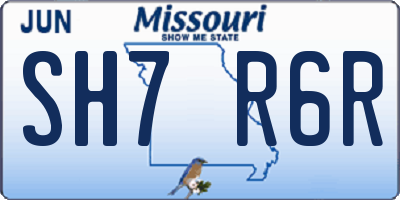 MO license plate SH7R6R