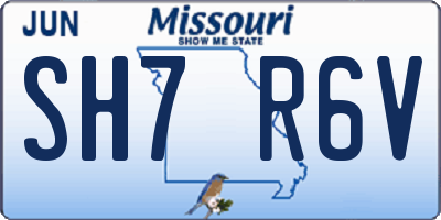 MO license plate SH7R6V