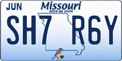 MO license plate SH7R6Y
