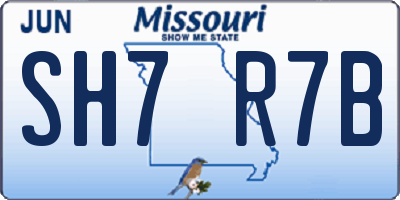 MO license plate SH7R7B