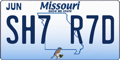 MO license plate SH7R7D