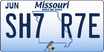 MO license plate SH7R7E