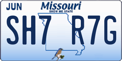 MO license plate SH7R7G