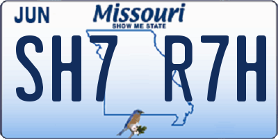 MO license plate SH7R7H
