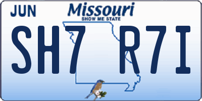 MO license plate SH7R7I