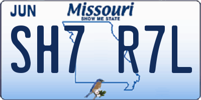 MO license plate SH7R7L