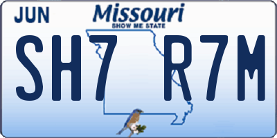 MO license plate SH7R7M