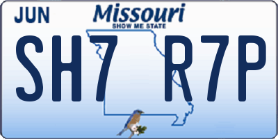 MO license plate SH7R7P