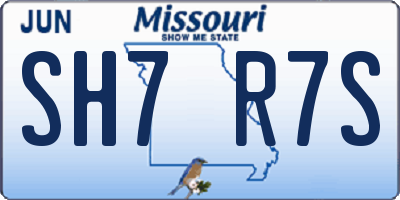 MO license plate SH7R7S