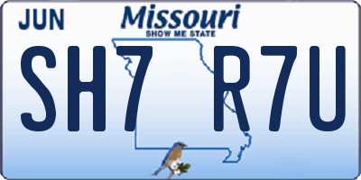 MO license plate SH7R7U