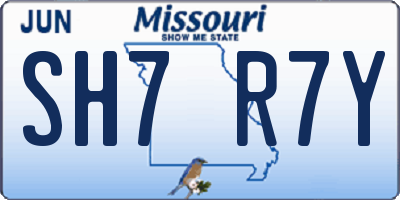 MO license plate SH7R7Y