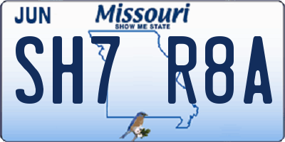 MO license plate SH7R8A