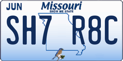 MO license plate SH7R8C