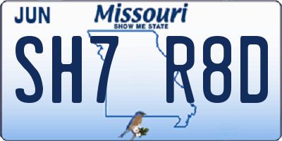 MO license plate SH7R8D