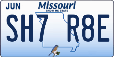 MO license plate SH7R8E