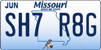 MO license plate SH7R8G