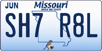 MO license plate SH7R8L