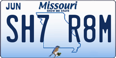 MO license plate SH7R8M