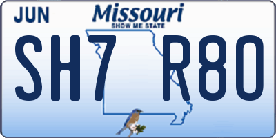MO license plate SH7R8O