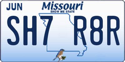 MO license plate SH7R8R