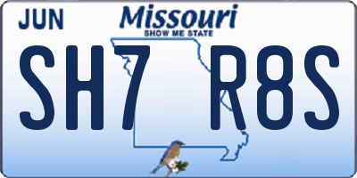 MO license plate SH7R8S