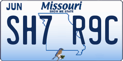 MO license plate SH7R9C